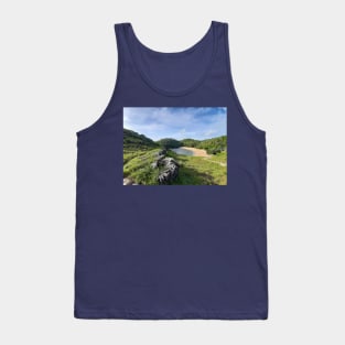 Hidden paradise lake lagoon sand beach Tank Top